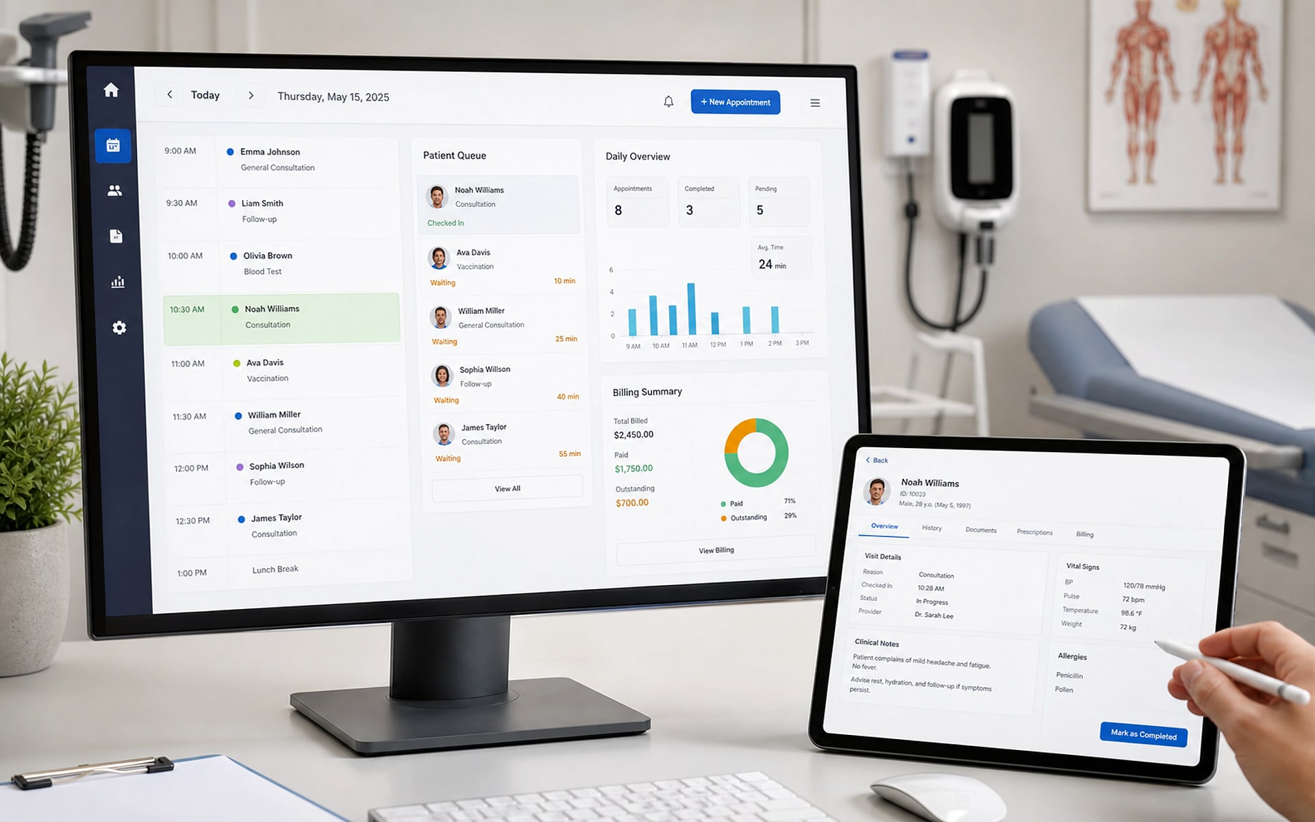 Clinic software product photo