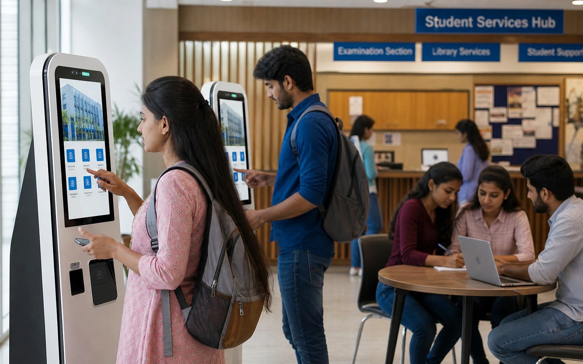 College administrators using an academic, admission and examination-management dashboard