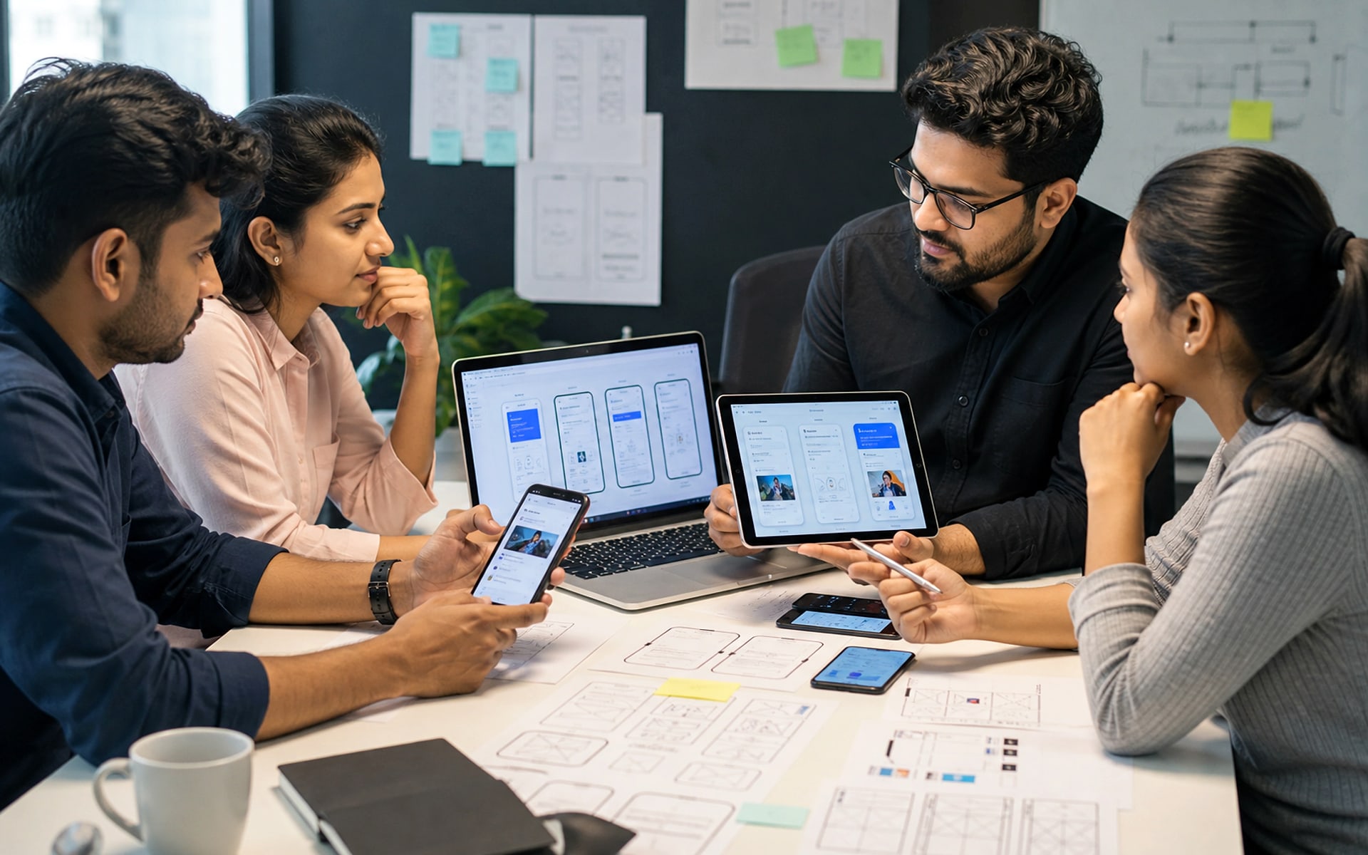 Developers designing and testing cross-platform mobile apps