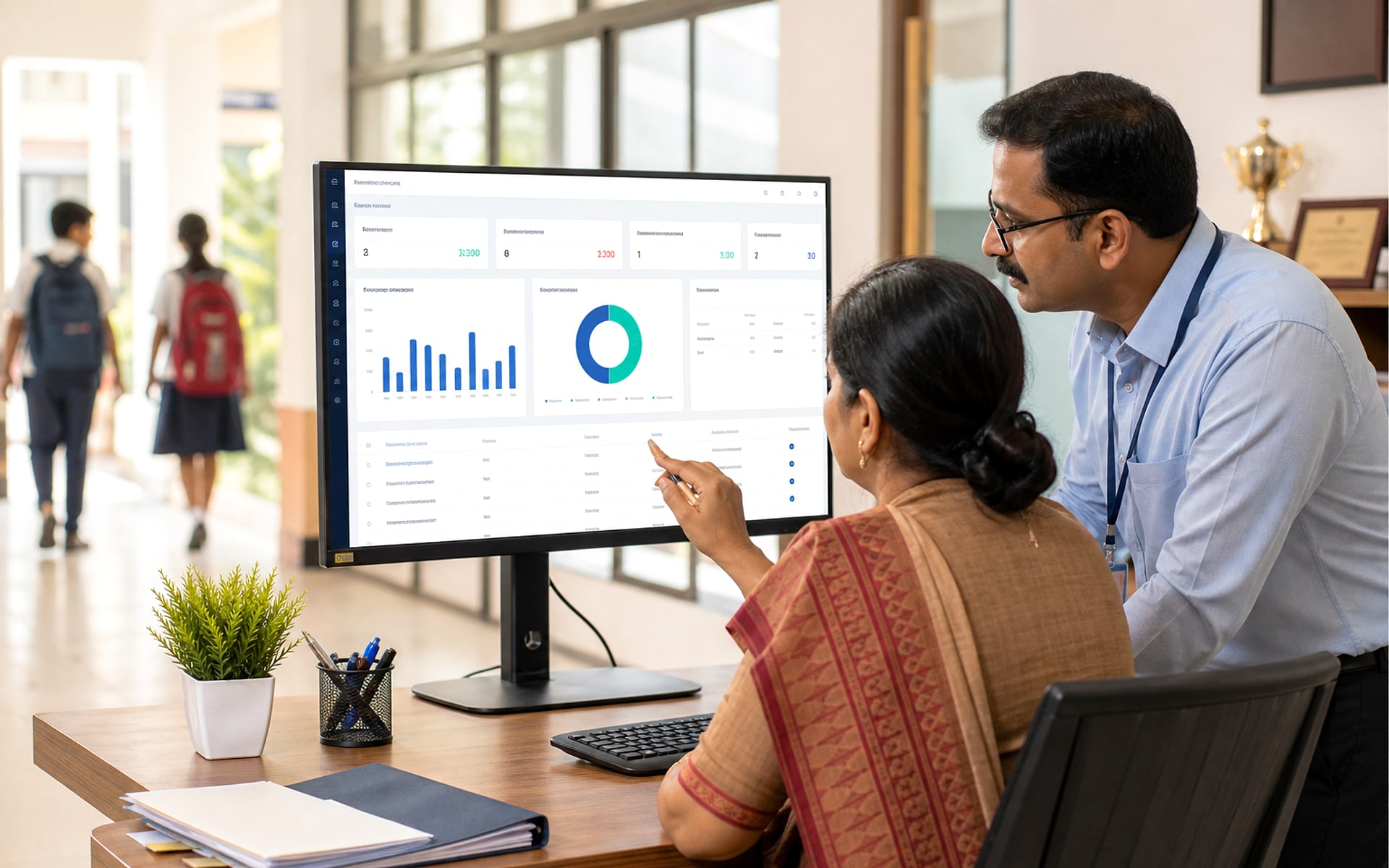 Education administration and student-management dashboard applicable across institutions